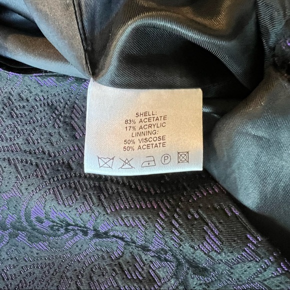 REISS black and purple jacquard dress with Bardot neck “Sylvia” 28/8134/81 814 - Picture 9 of 10